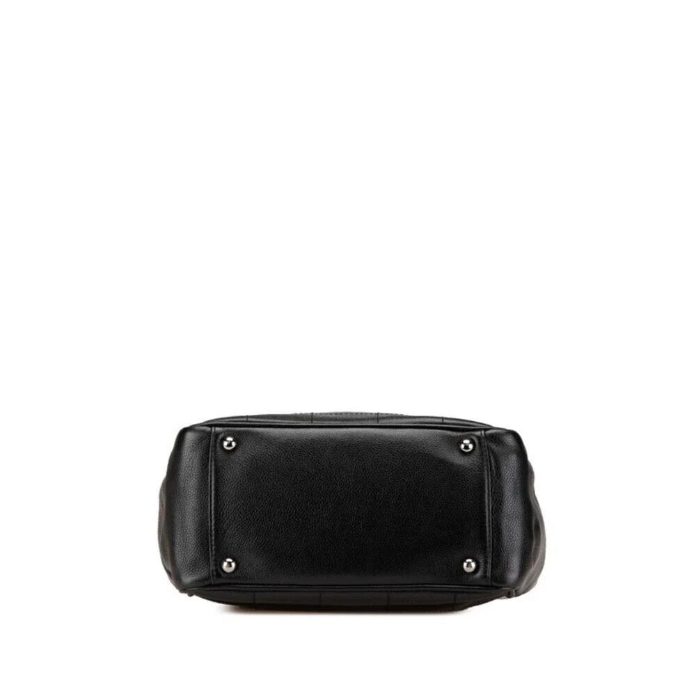 CHANEL Black Caviar Leather Logo Tote Bag